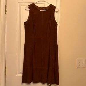 Absolutely gorgeous genuine suede Chestnut  brown A line dress